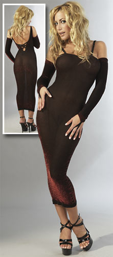 langes Kleid rot/schwarz