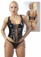 Lack-Set Top und String schwarz