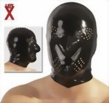 Schwarze Latex-Kopfmaske