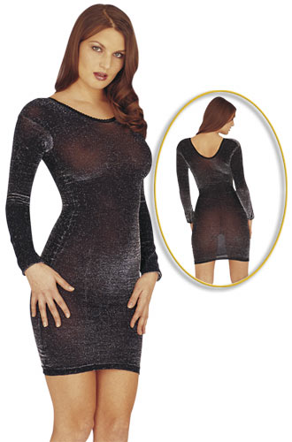Glanzkleid schwarz