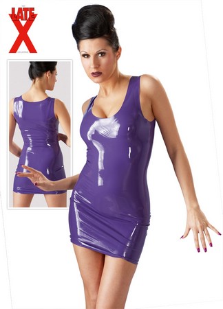 Latex Mini Kleid lila